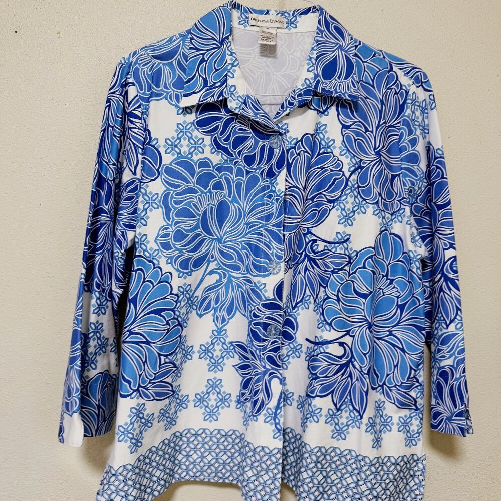 Draper's & Damon's jacket blouse, lovely colors, size:  XL